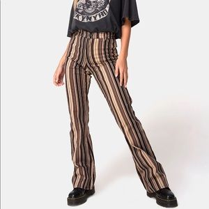 Motel rocks brown stripe zoven trousers